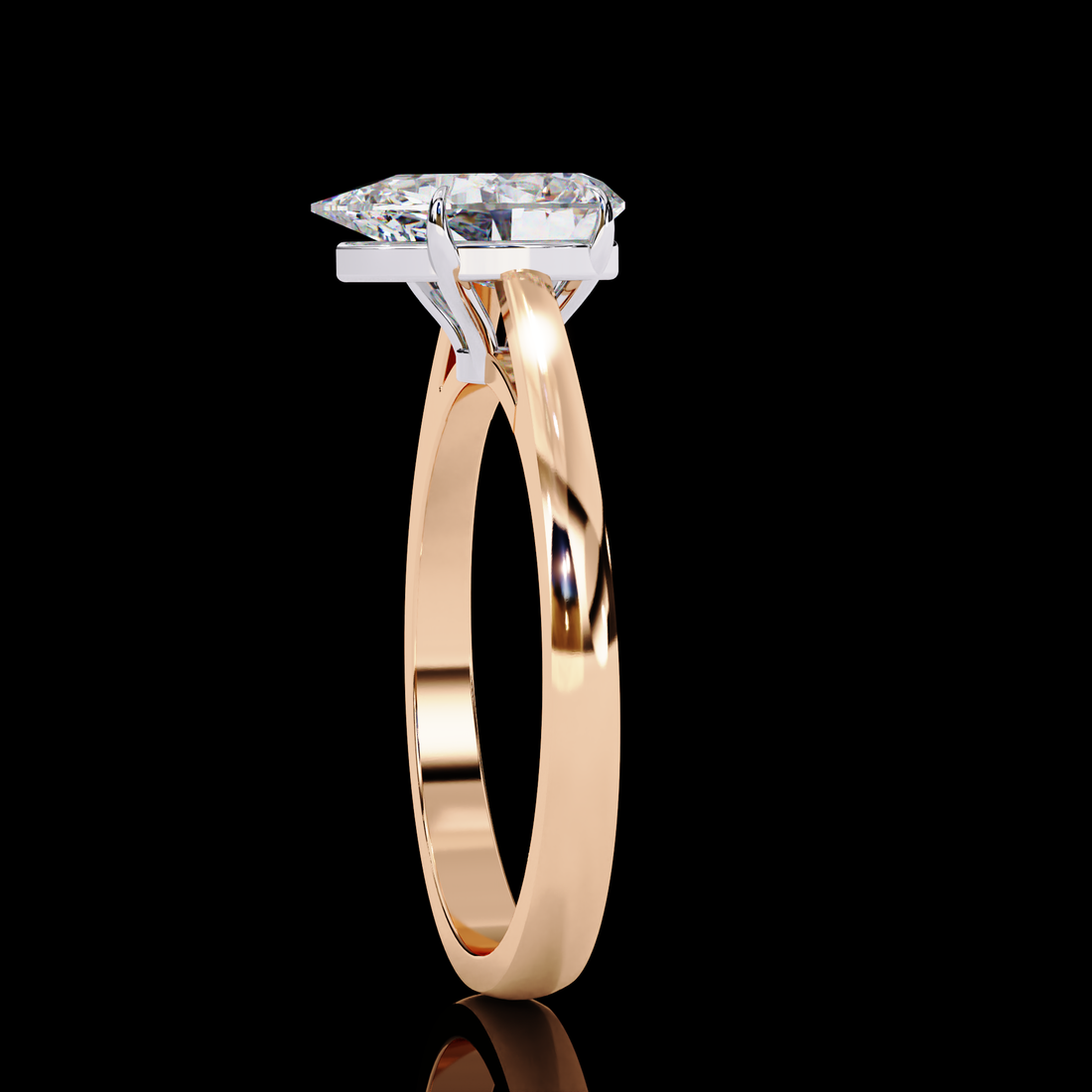 Classy Pear Solitaire Diamond Ring10