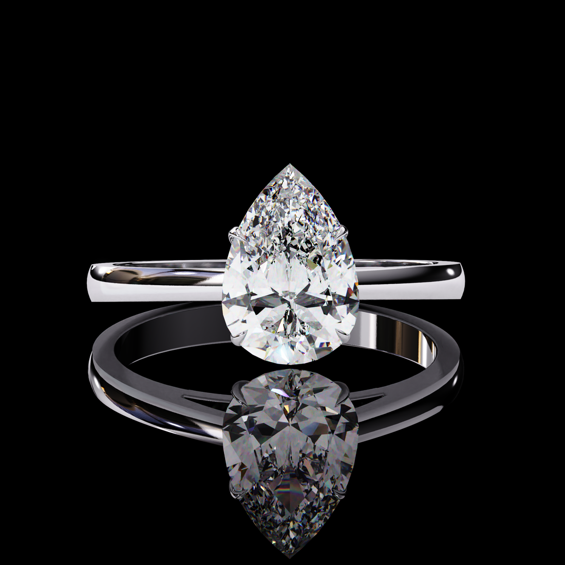 Classy Pear Solitaire Diamond Ring11