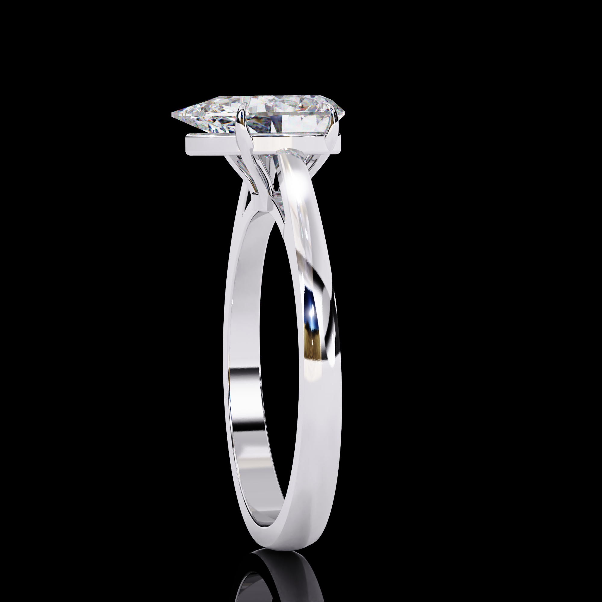 Classy Pear Solitaire Diamond Ring14