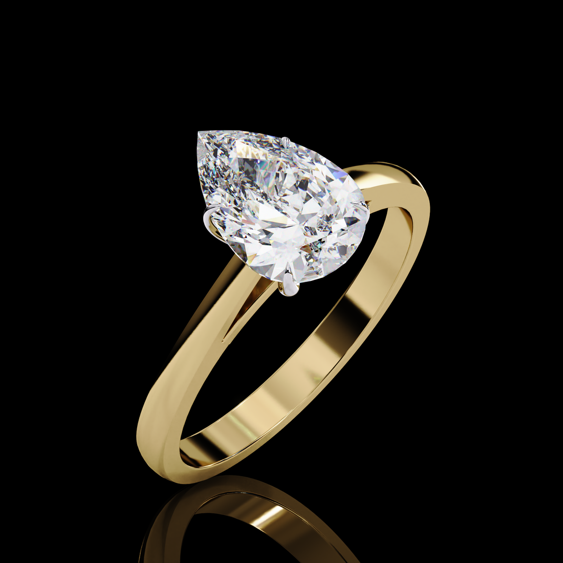 Classy Pear Solitaire Diamond Ring2