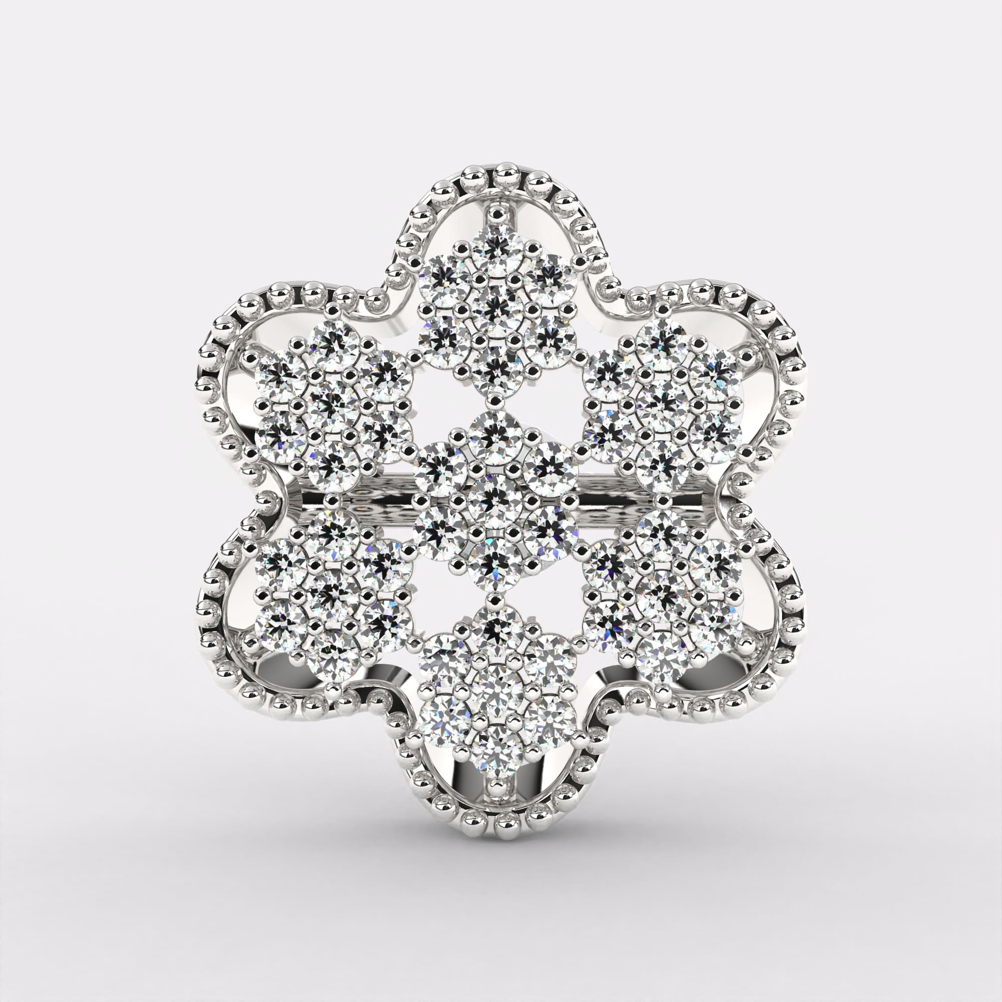 Cluster Flower Diamond Earrings