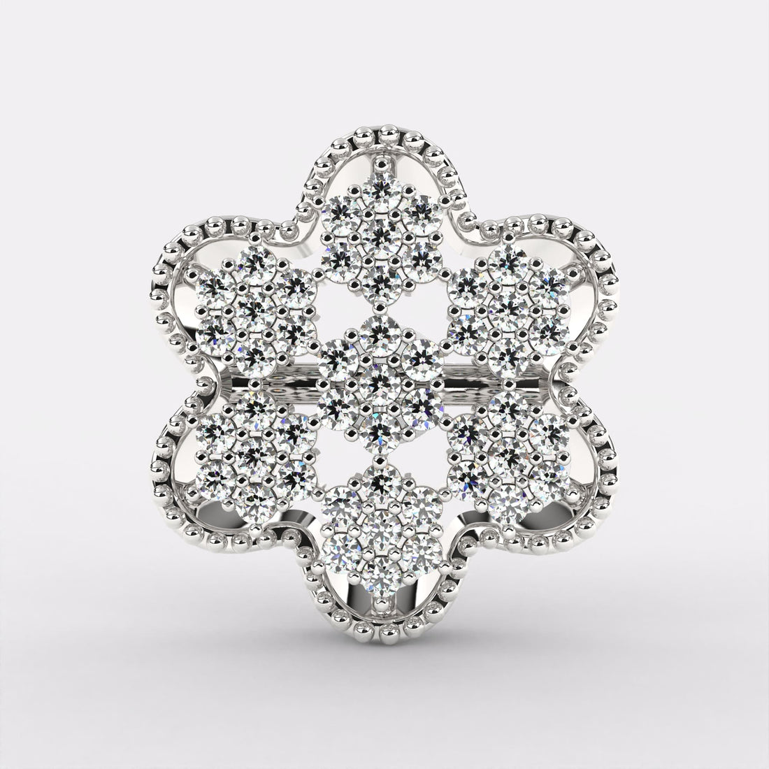 Cluster Flower Diamond Earrings