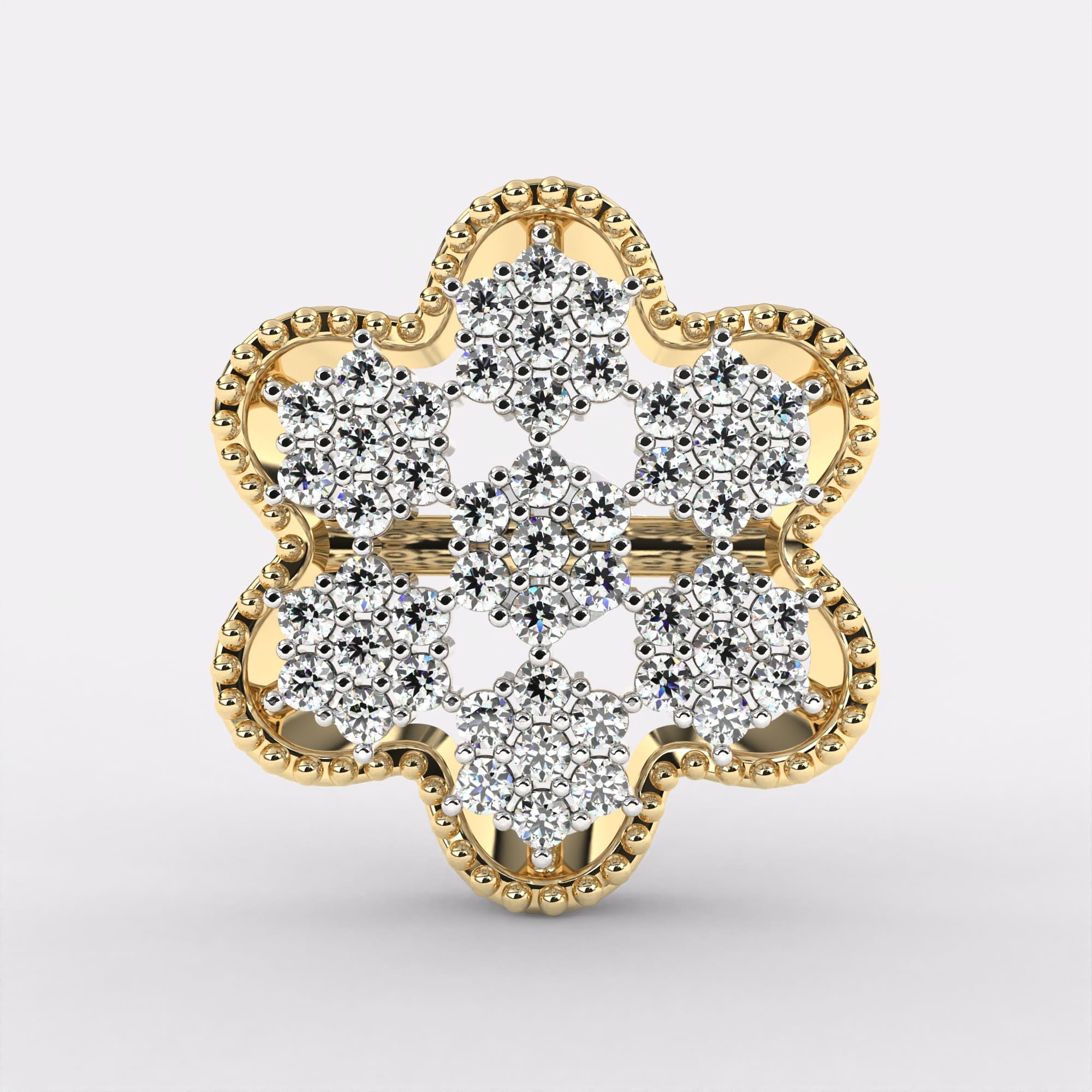 Cluster Flower Diamond Earrings