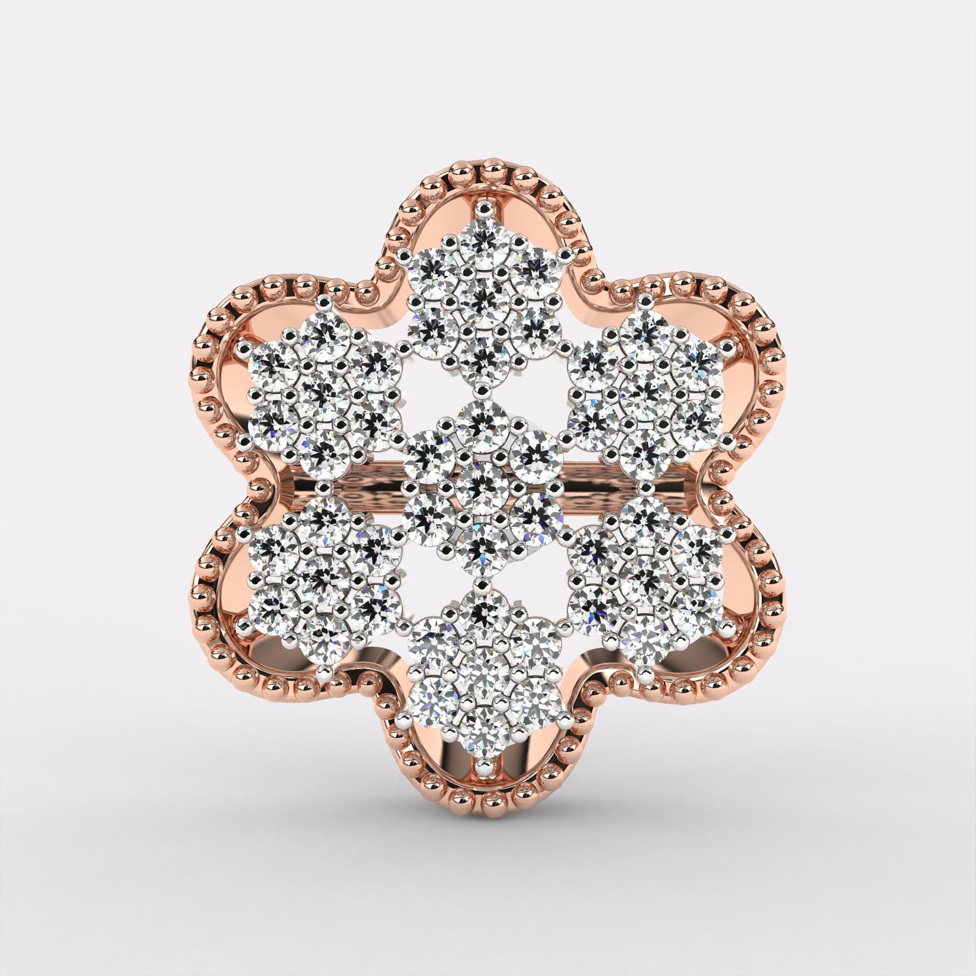 Cluster Flower Diamond Earrings