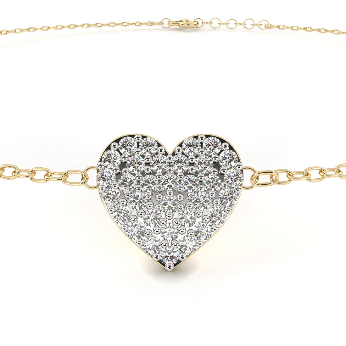 Cluster Heart Diamond Bracelet