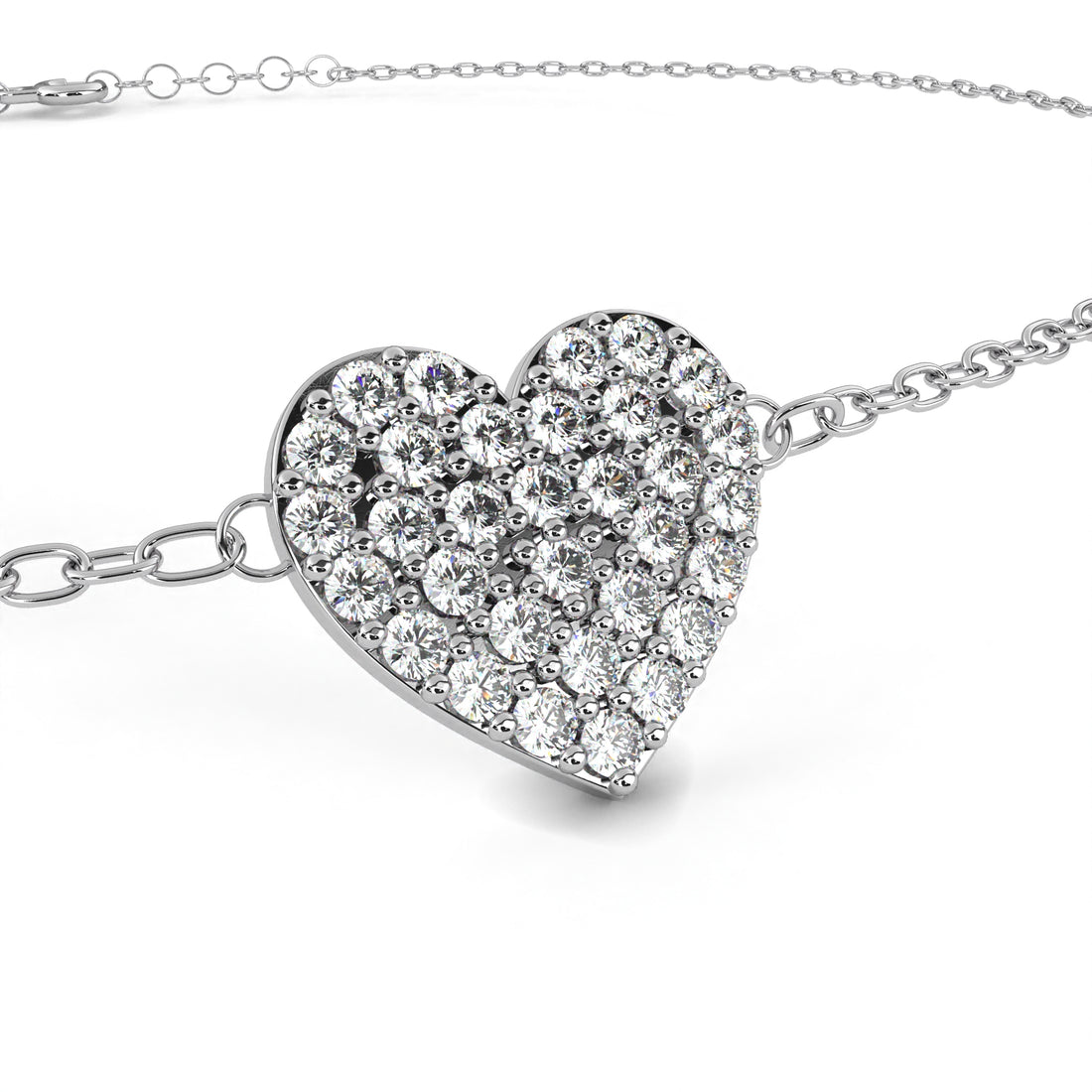 Cluster Heart Diamond Bracelet