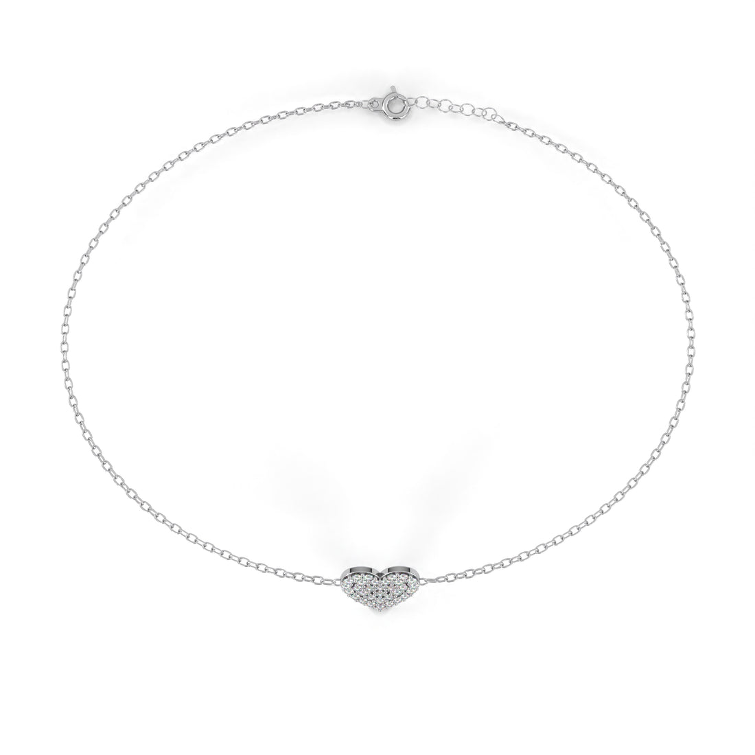 Cluster Heart Diamond Bracelet