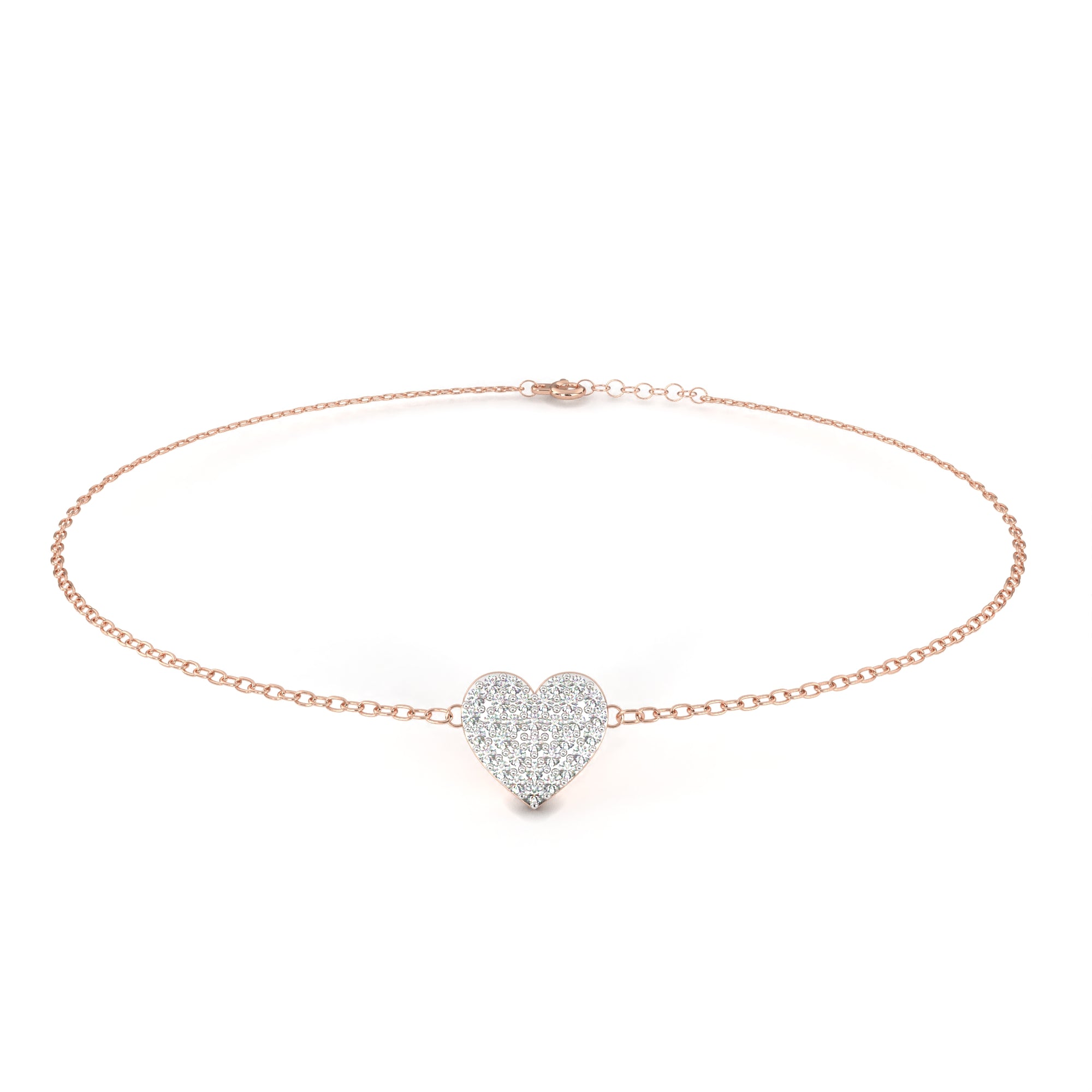Cluster Heart Diamond Bracelet