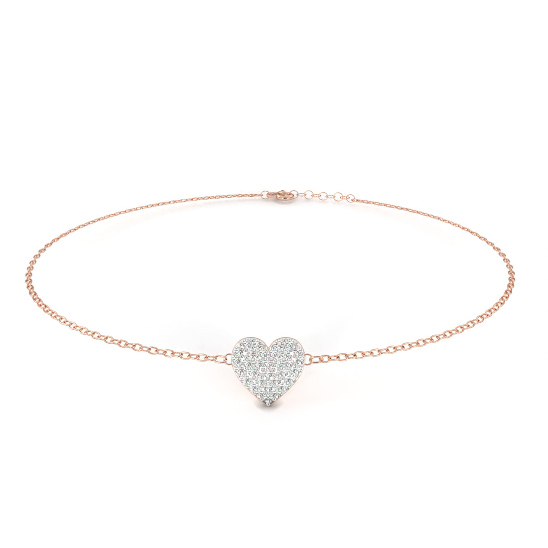 Cluster Heart Diamond Bracelet