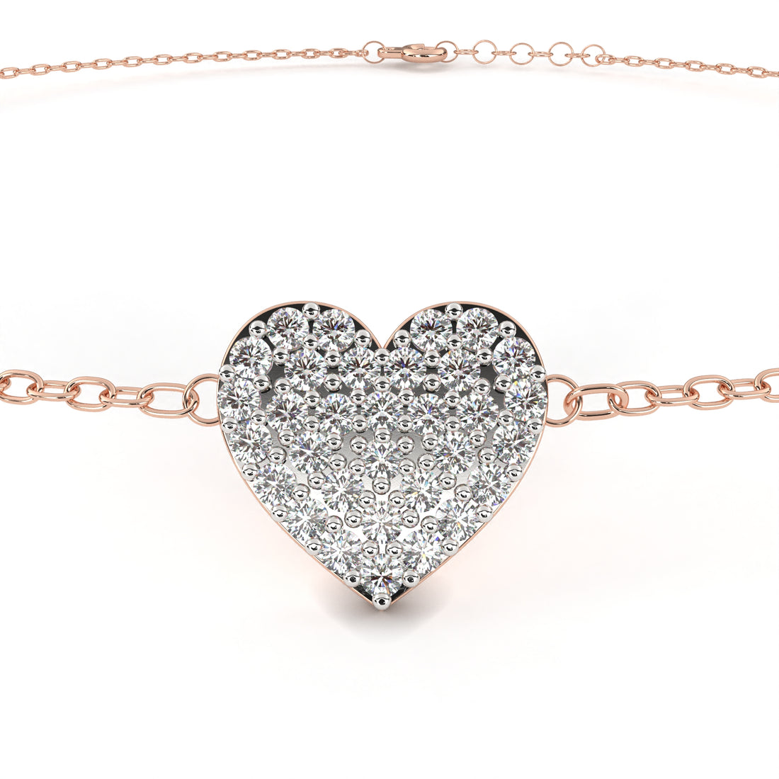 Cluster Heart Diamond Bracelet
