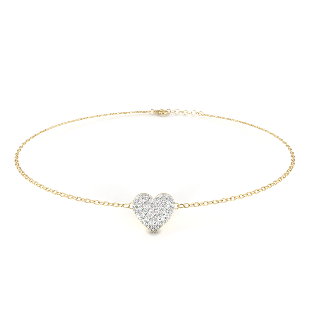 Cluster Heart Diamond Bracelet