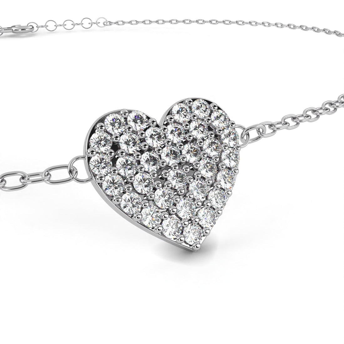 Cluster Heart Diamond Bracelet