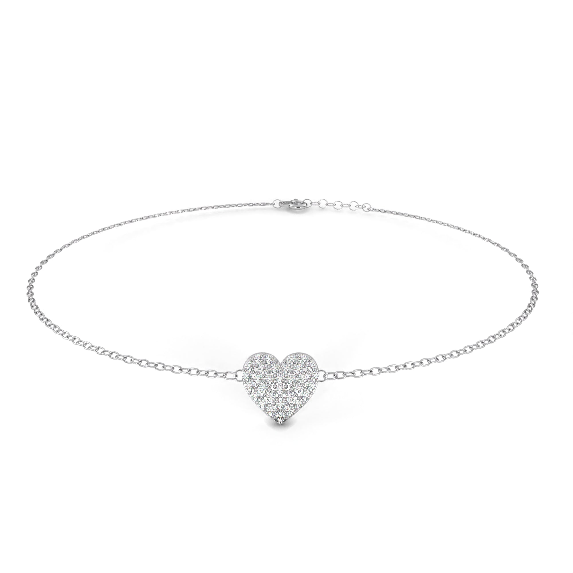 Cluster Heart Diamond Bracelet