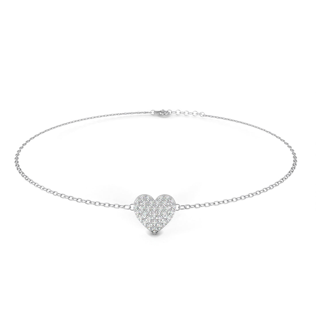 Cluster Heart Diamond Bracelet
