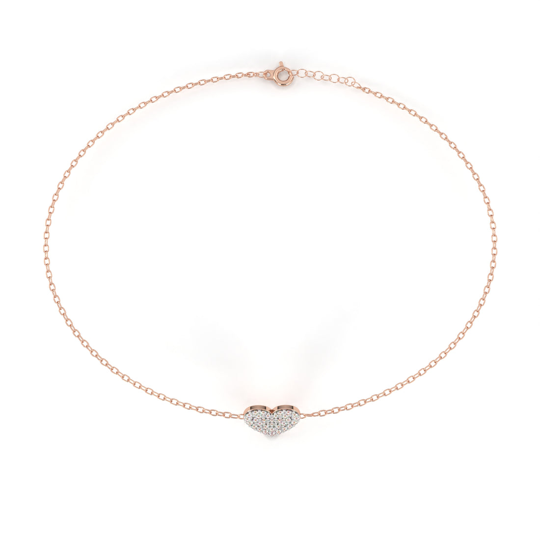 Cluster Heart Diamond Bracelet