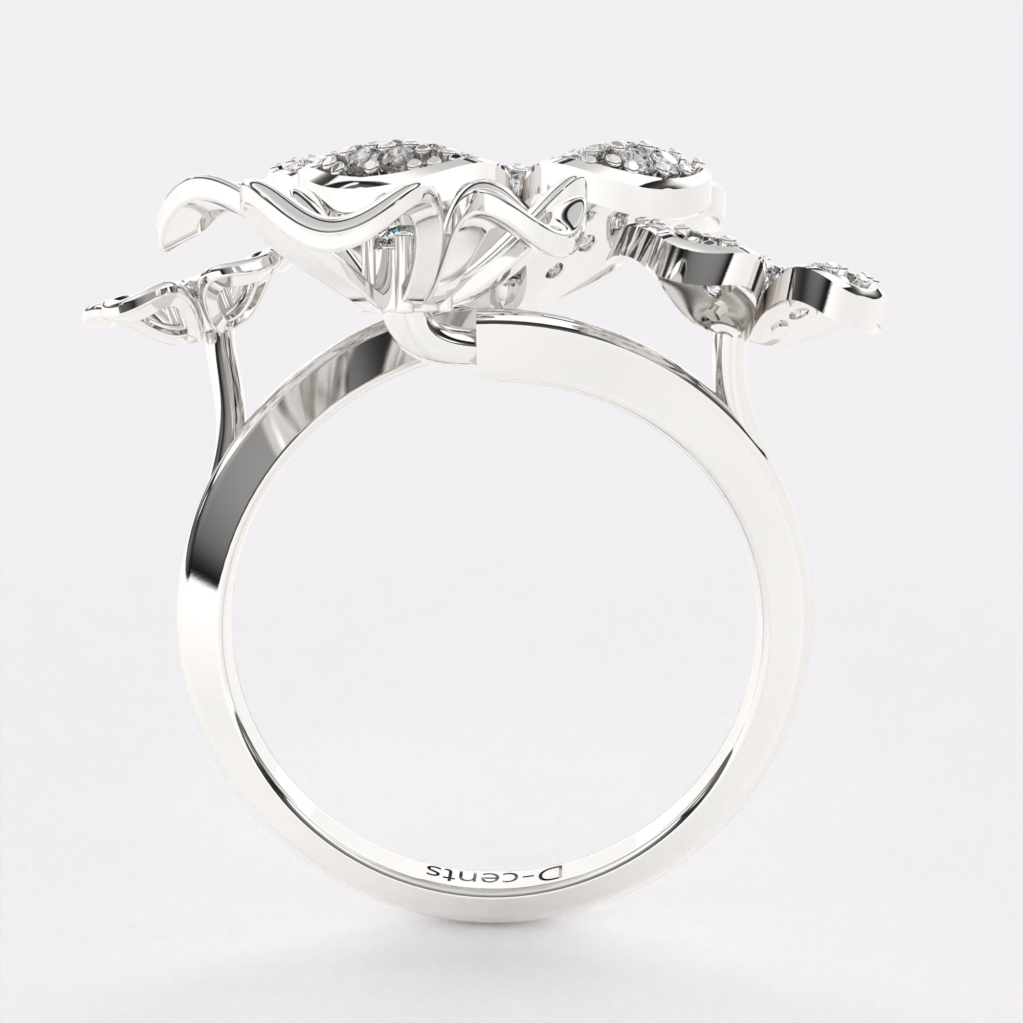 Cluttered Sparkling Diamond Ring in 925 Silver