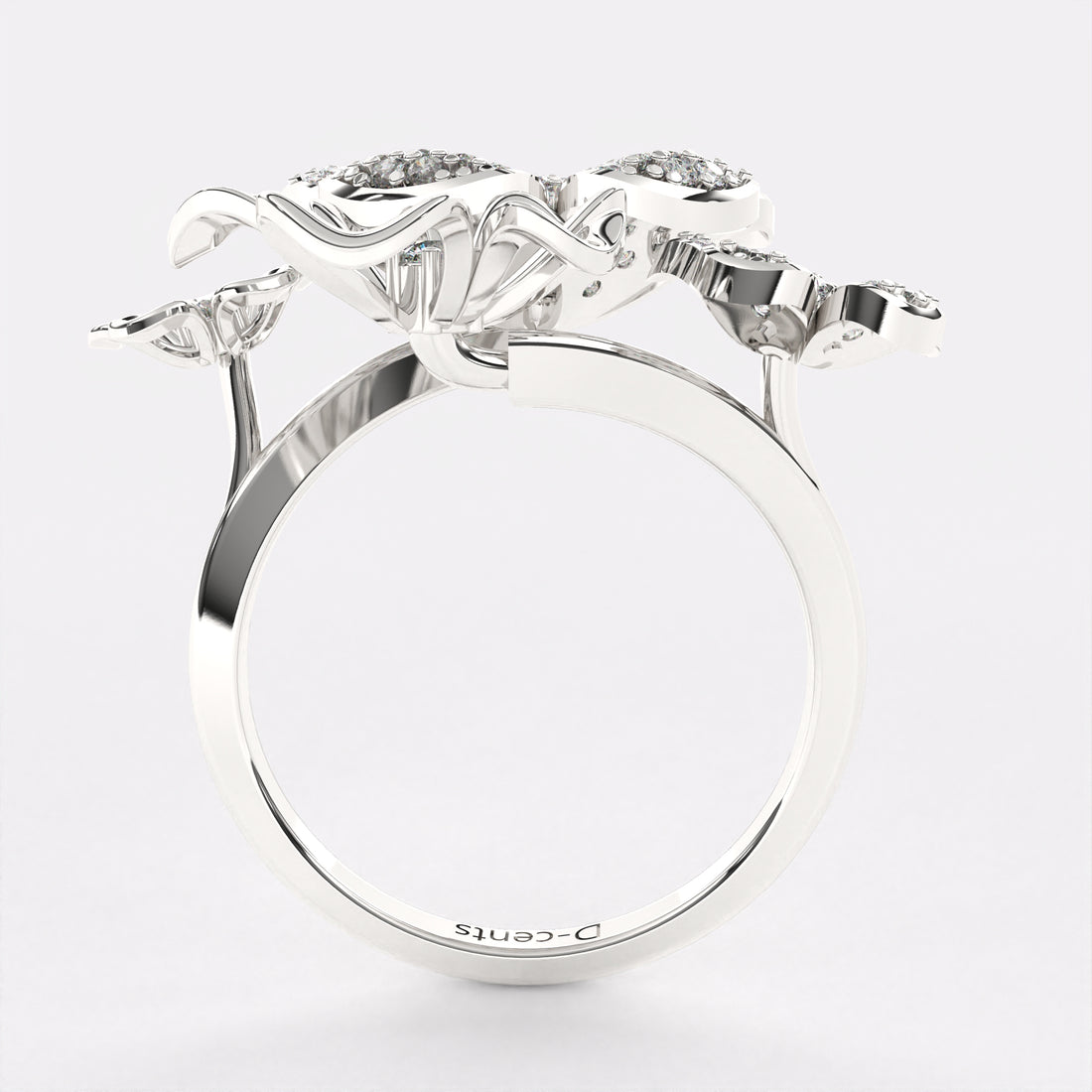 Cluttered Sparkling Diamond Ring in 925 Silver