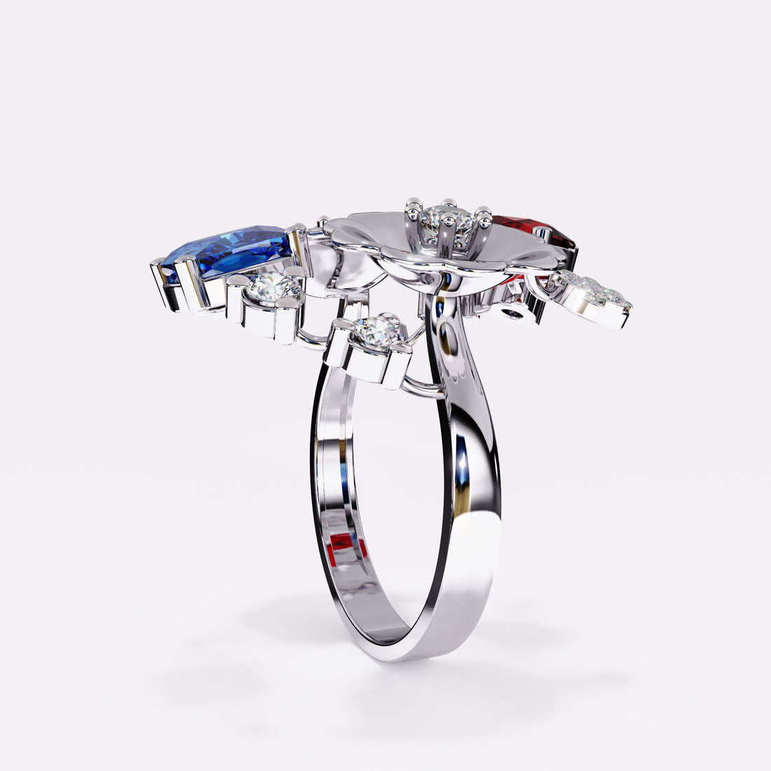 Colors Fantasy Diamond Ring in 925 Silver