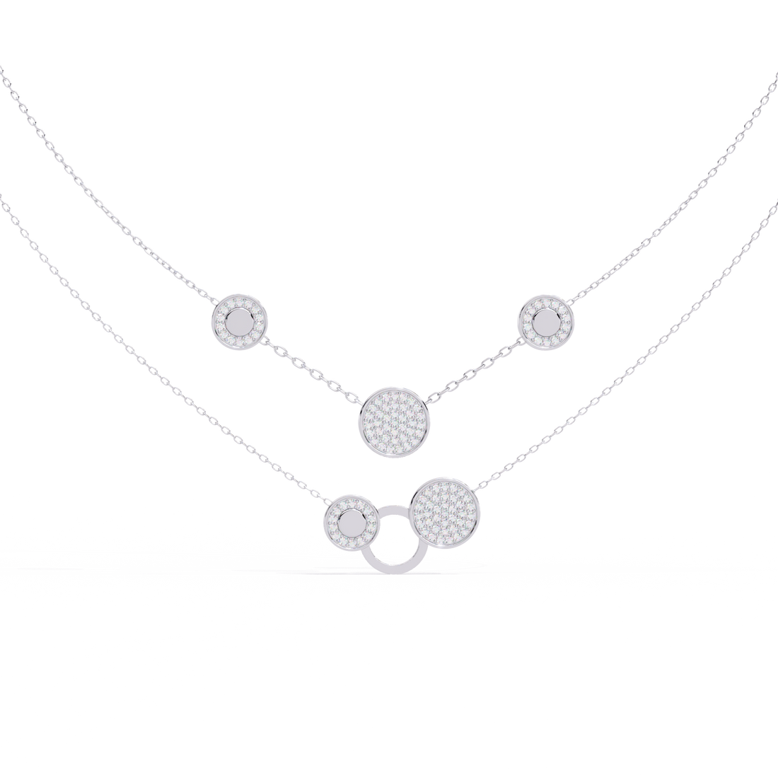 Contemporary Lab Created Diamond Pendant (With Chain)