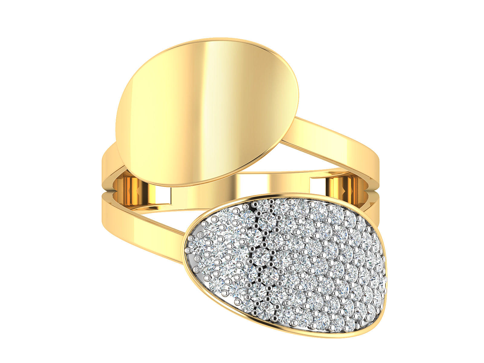 Contemporary Twin Diamond Ring