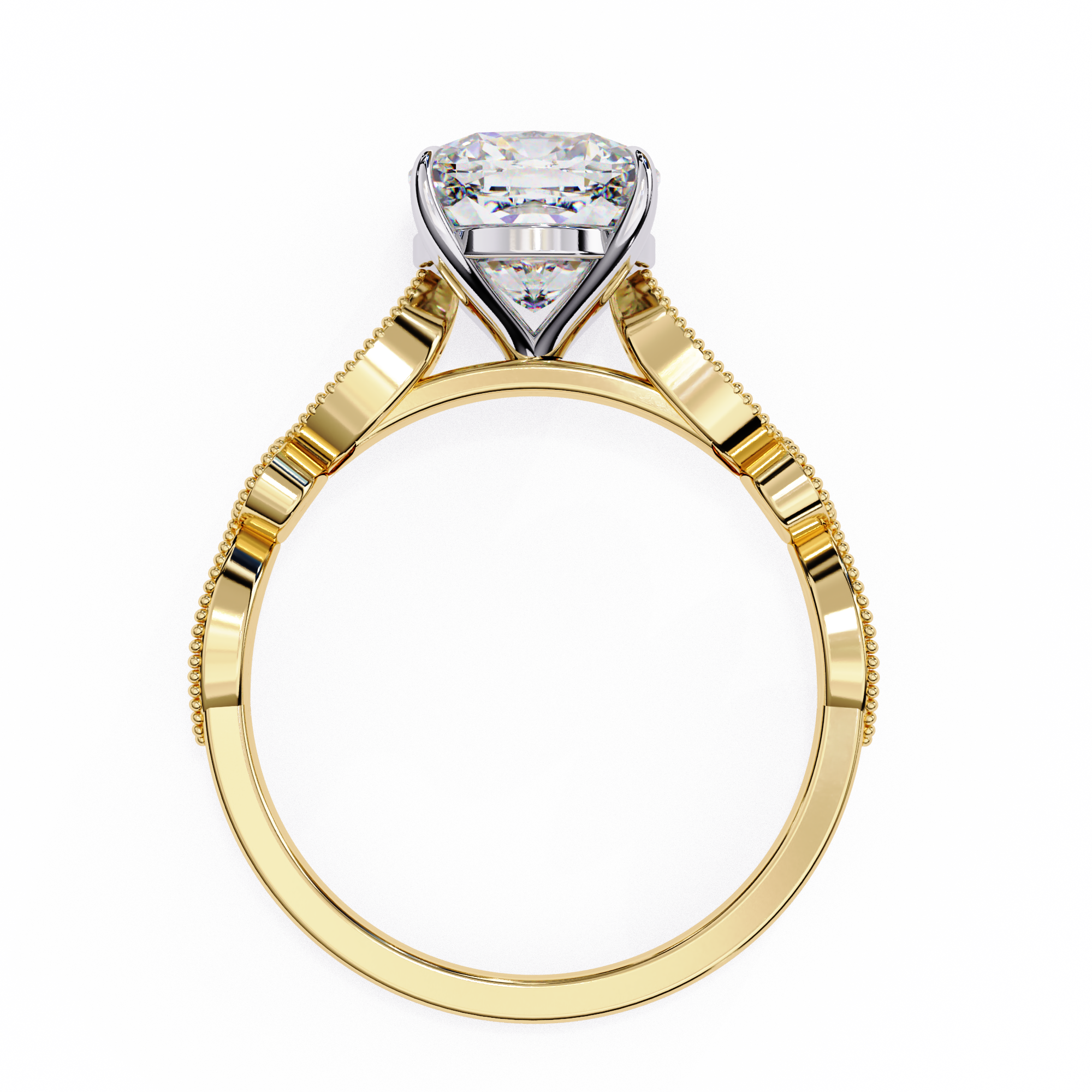 Cushion Cut Diamond Engagement Ring – Vintage Milgrain7