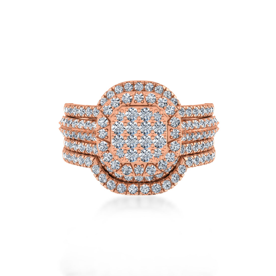 Cushion Cut Style Lab Diamond Cluster Ring4