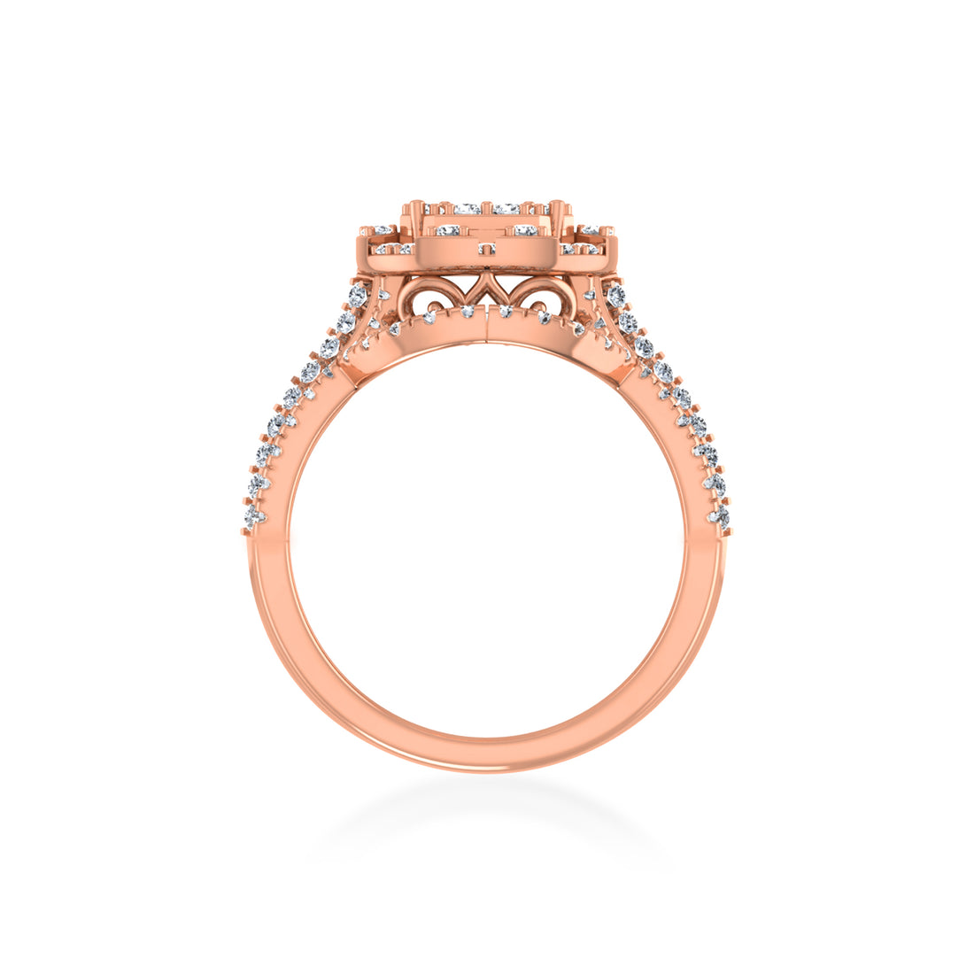 Cushion Cut Style Lab Diamond Cluster Ring6