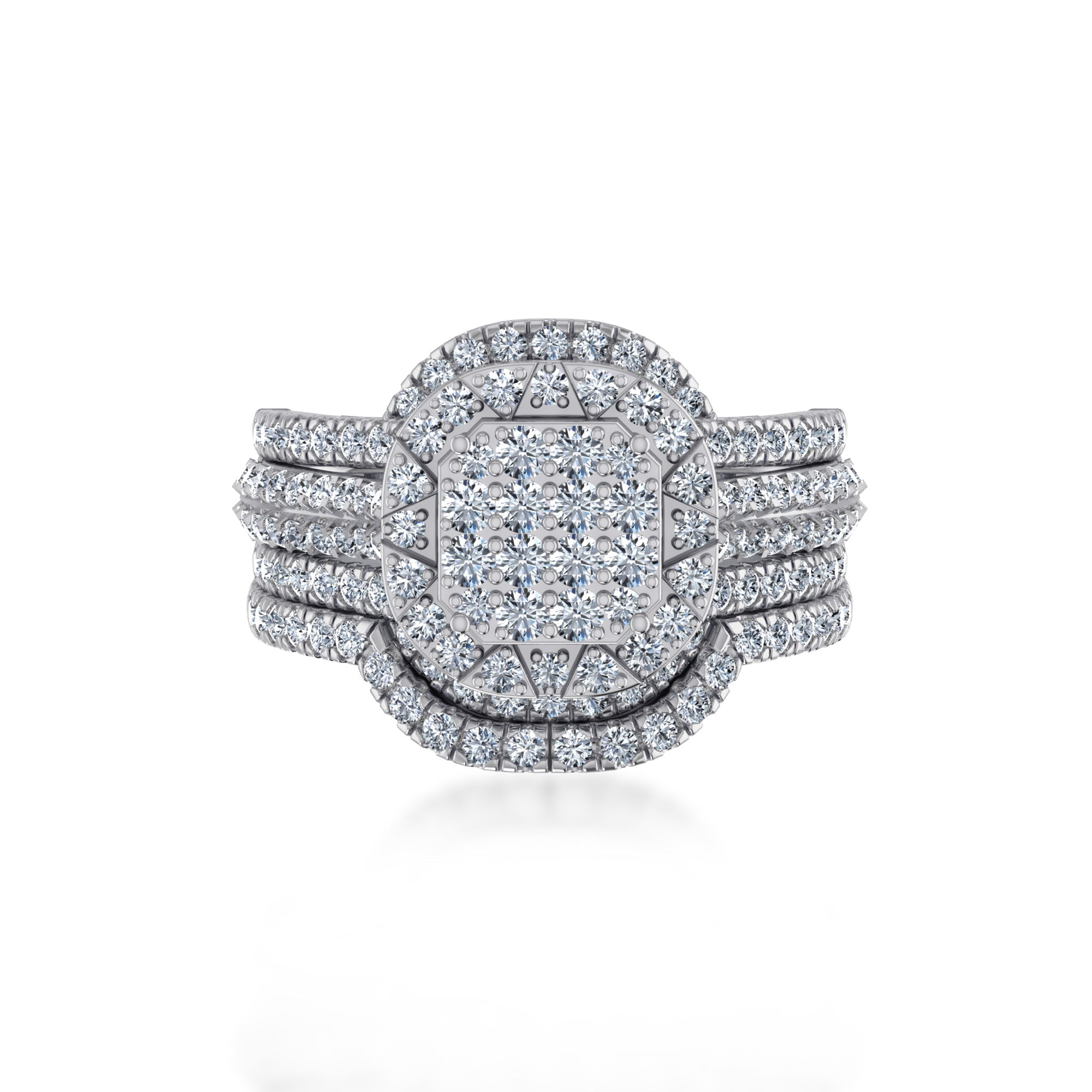 Cushion Cut Style Lab Diamond Cluster Ring7