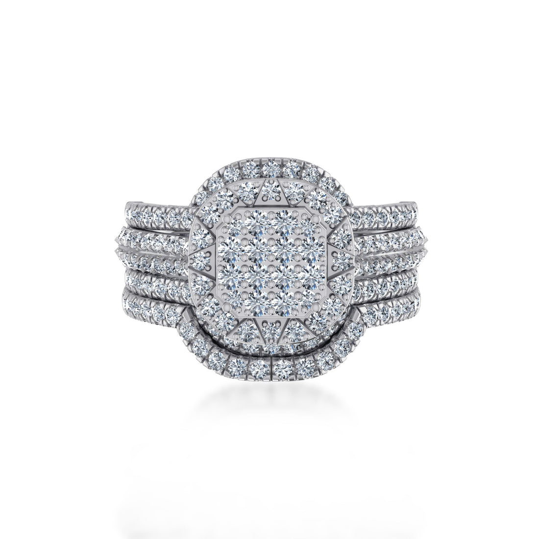 Cushion Cut Style Lab Diamond Cluster Ring7