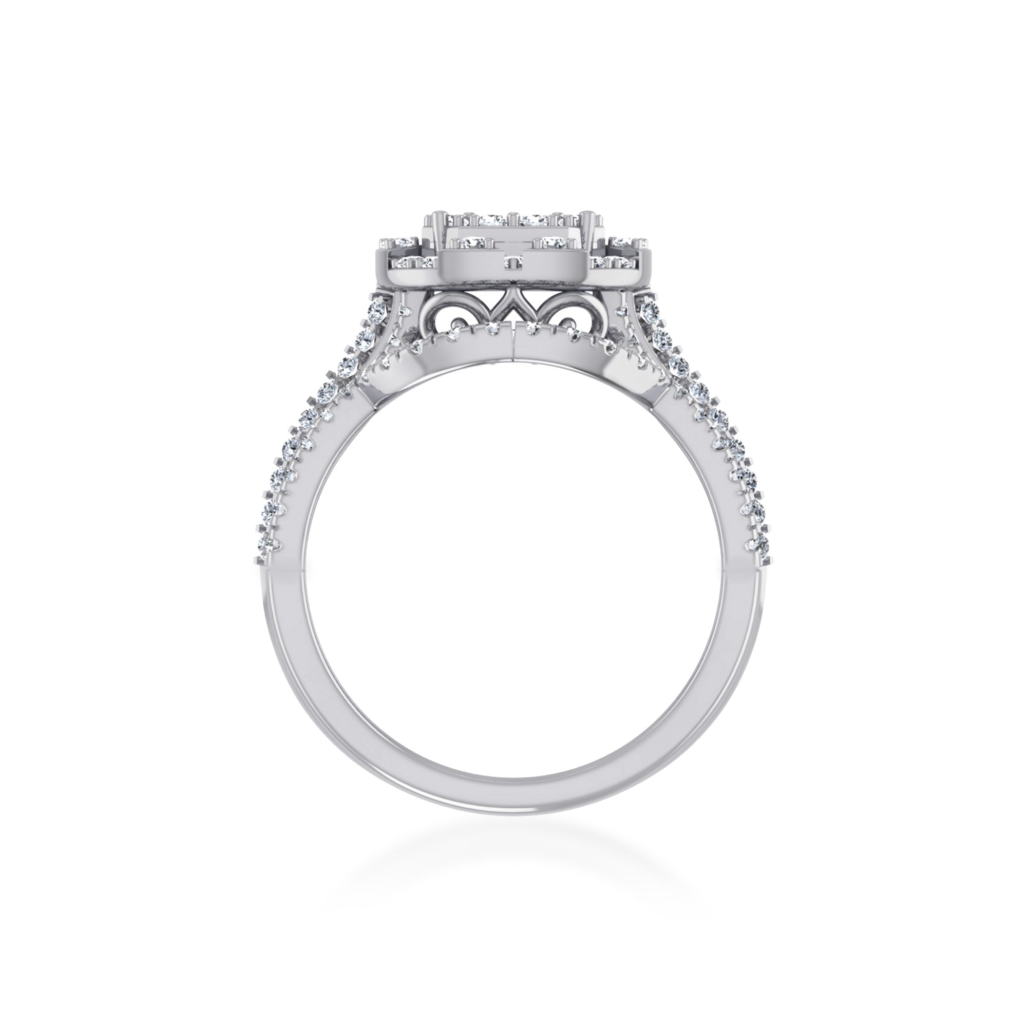 Cushion Cut Style Lab Diamond Cluster Ring9