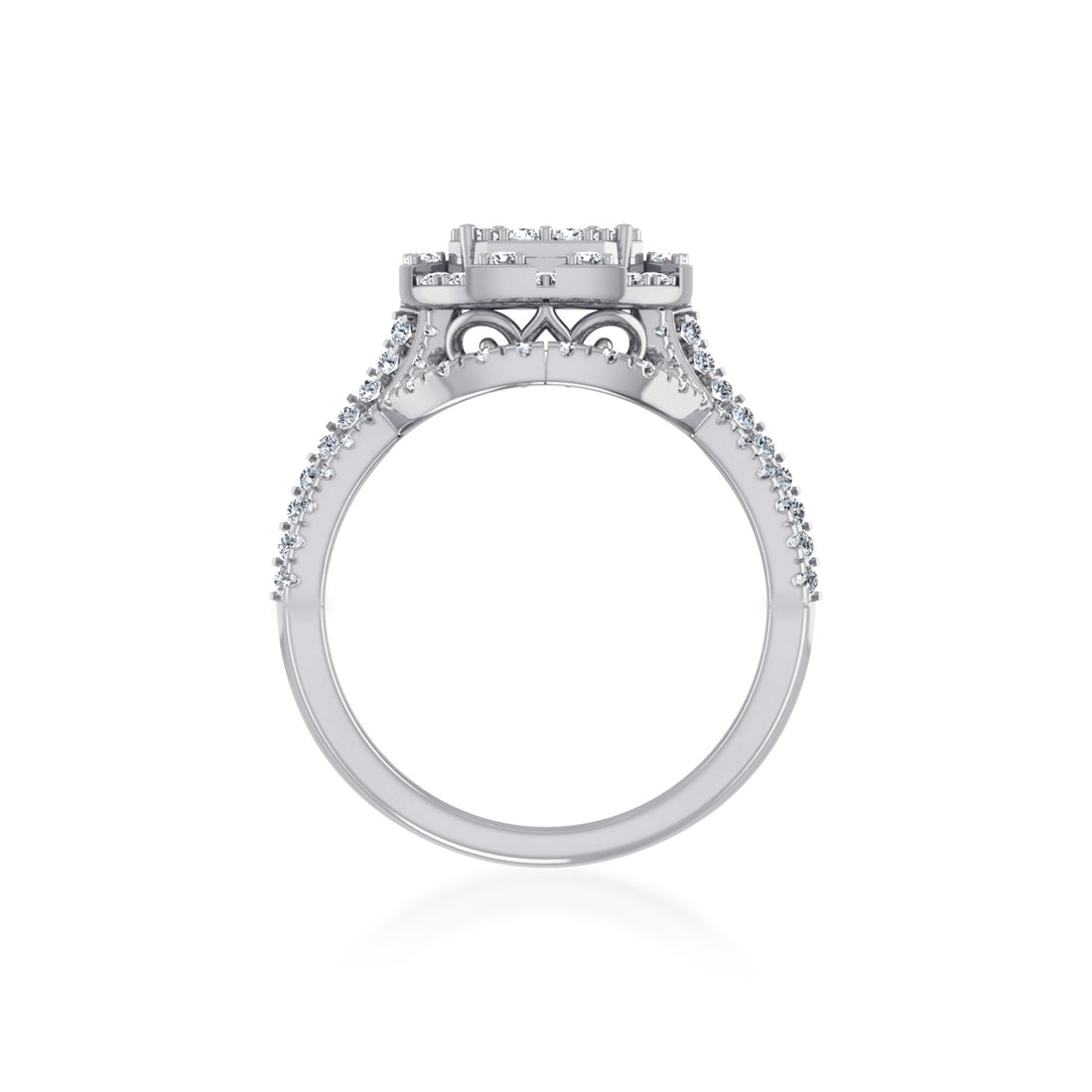 Cushion Cut Style Lab Diamond Cluster Ring9