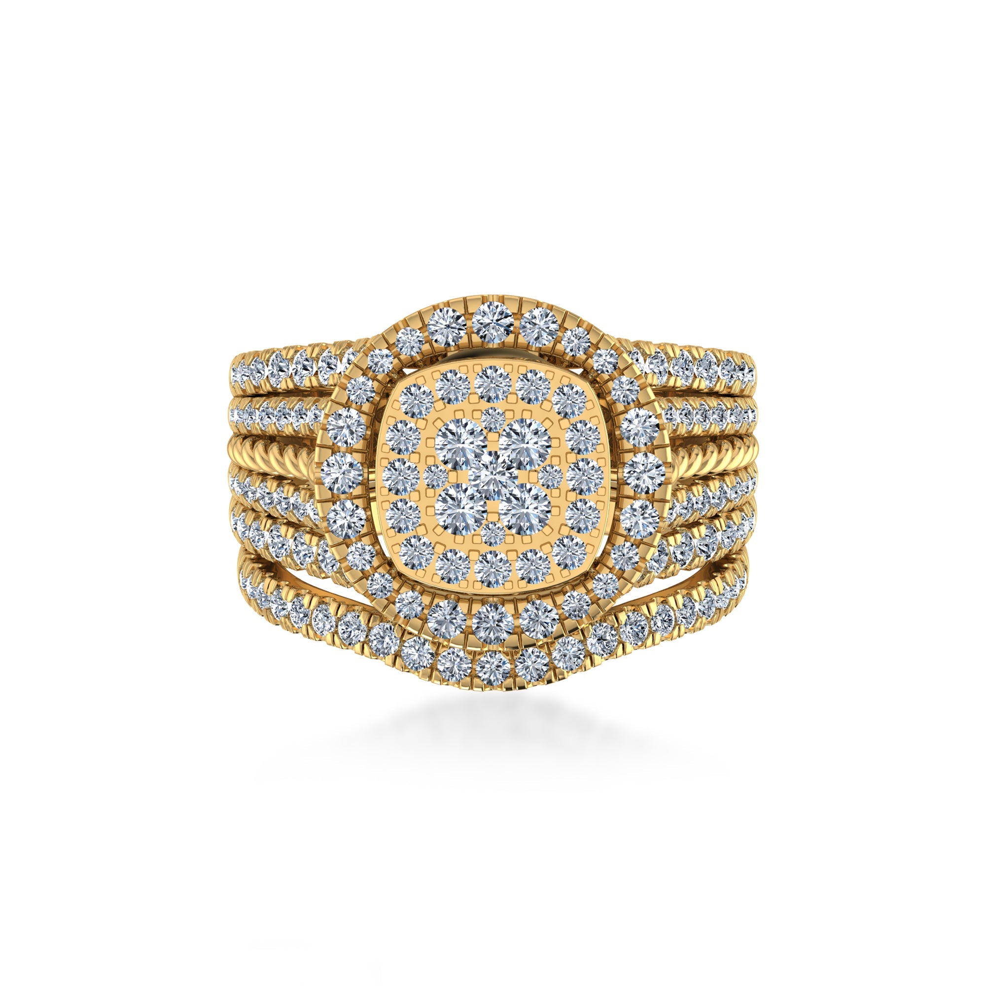 Cushion Halo Lab-Grown Diamond Cluster Ring