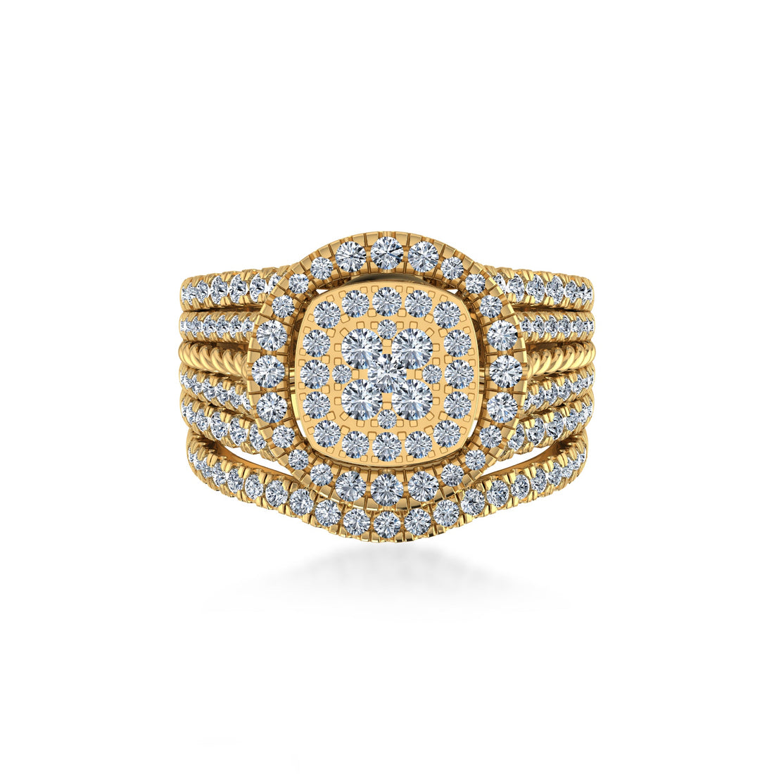 Cushion Halo Lab-Grown Diamond Cluster Ring