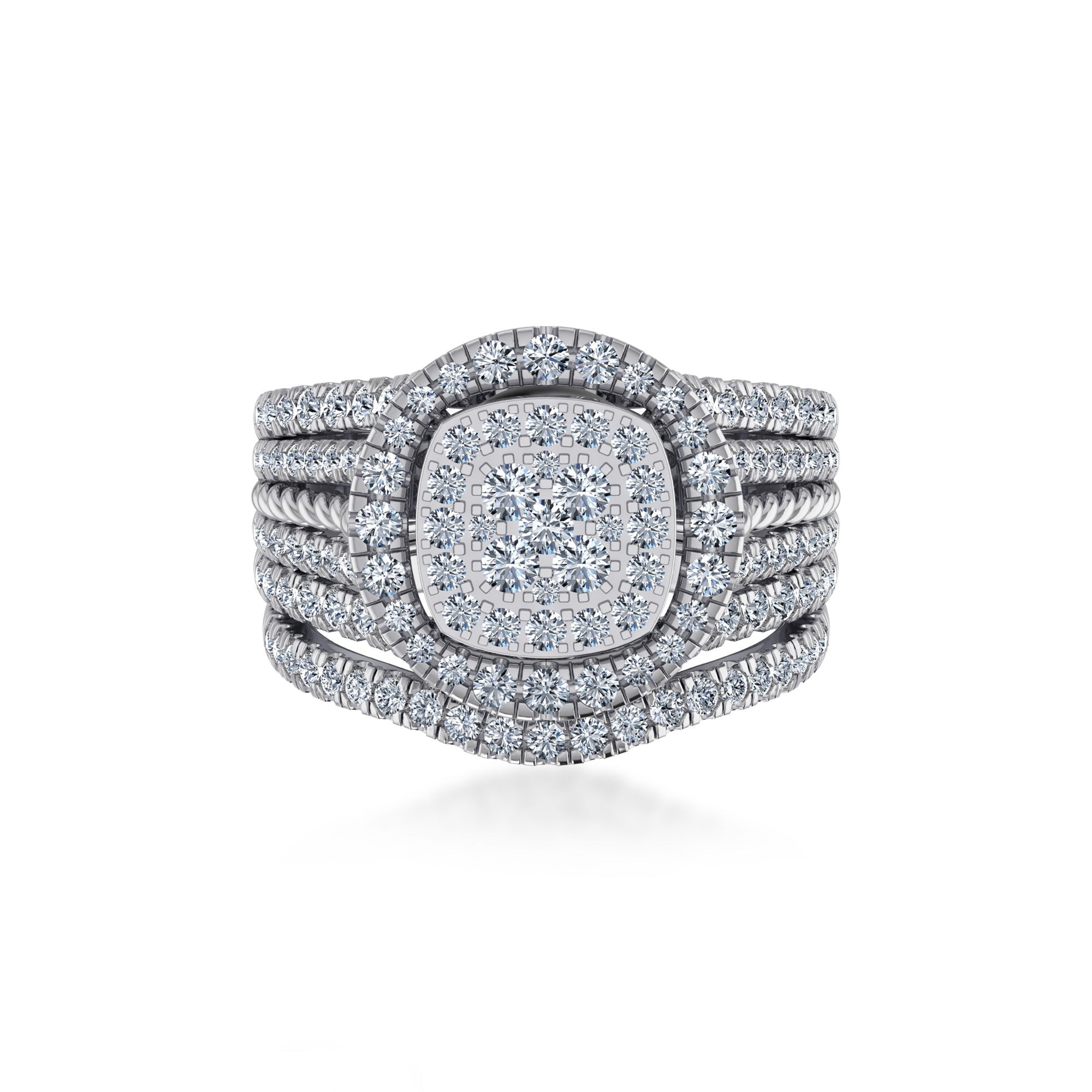 Cushion Halo Lab-Grown Diamond Cluster Ring 7