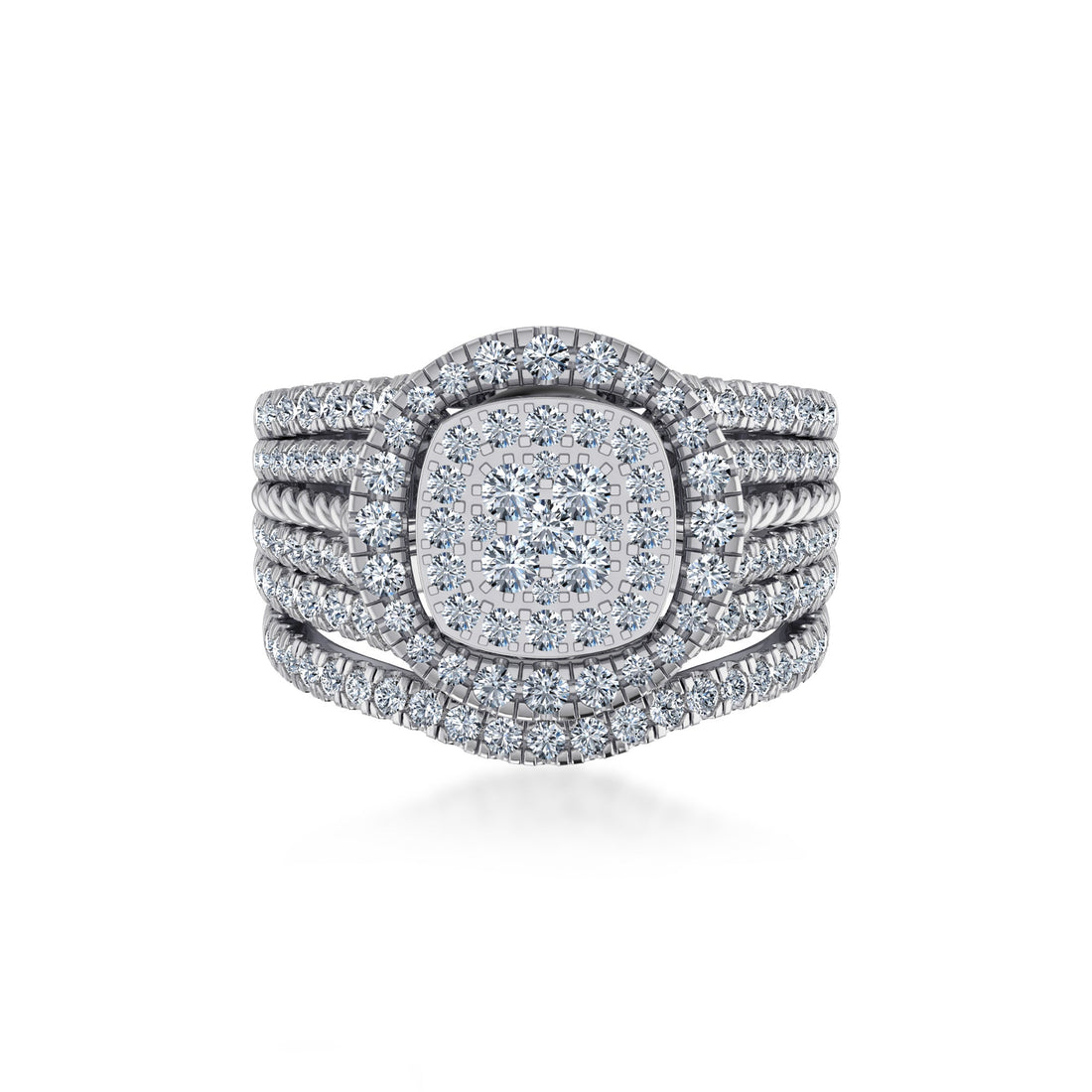 Cushion Halo Lab-Grown Diamond Cluster Ring 7