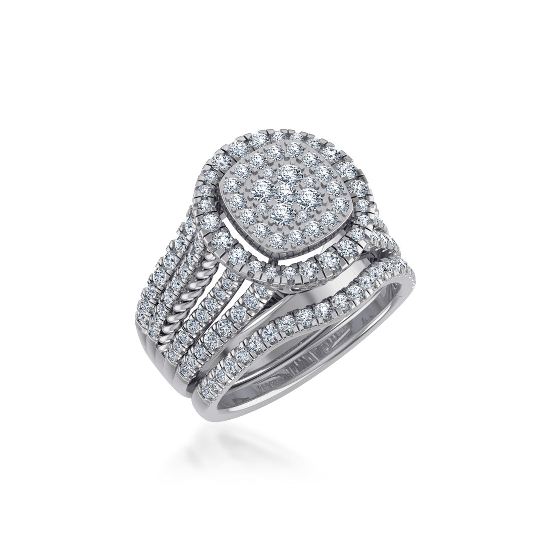 Cushion Halo Lab-Grown Diamond Cluster Ring 8