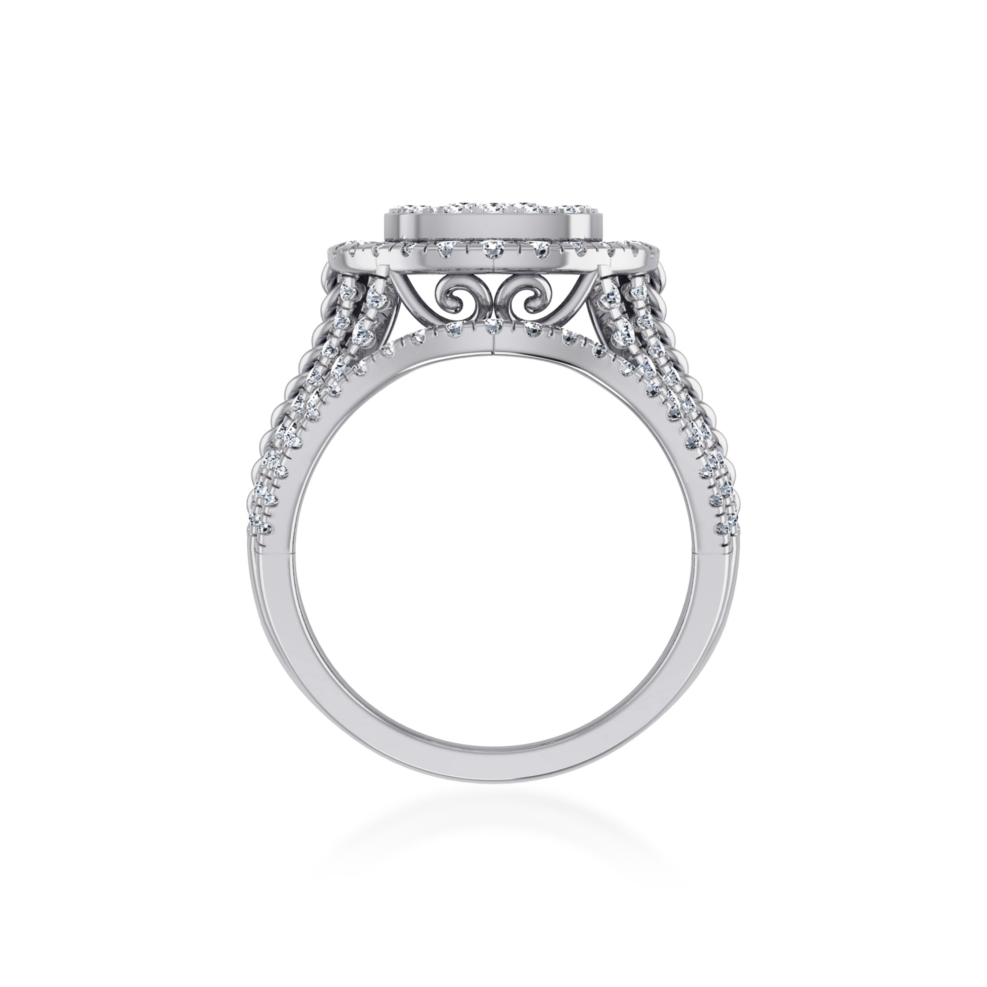 Cushion Halo Lab-Grown Diamond Cluster Ring 9