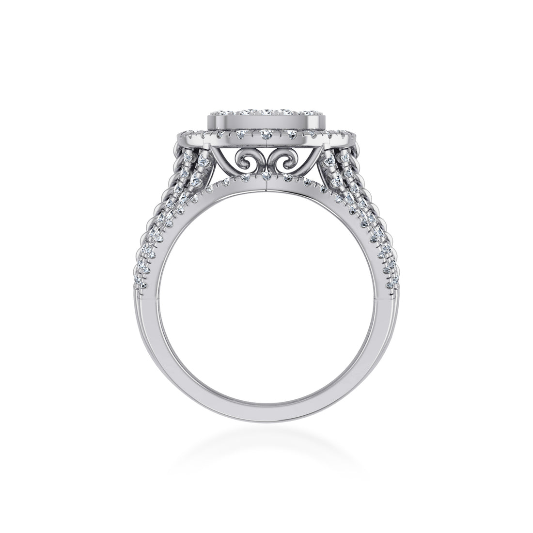 Cushion Halo Lab-Grown Diamond Cluster Ring 9