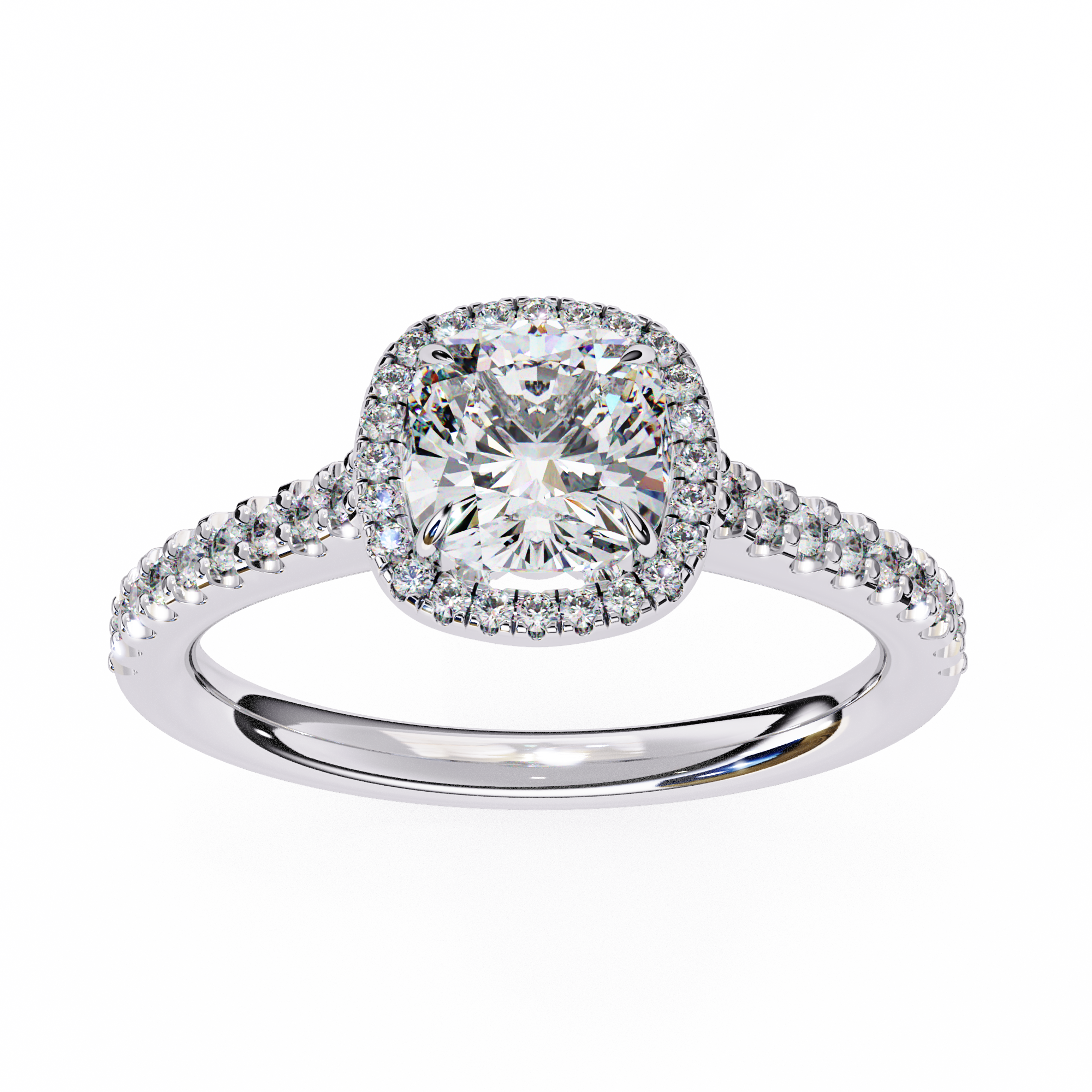 Cushion Halo Lab Grown Diamond Ring 12