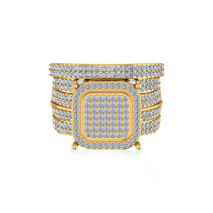 Cushion Pave Lab-Grown Diamond Wide Statement Ring