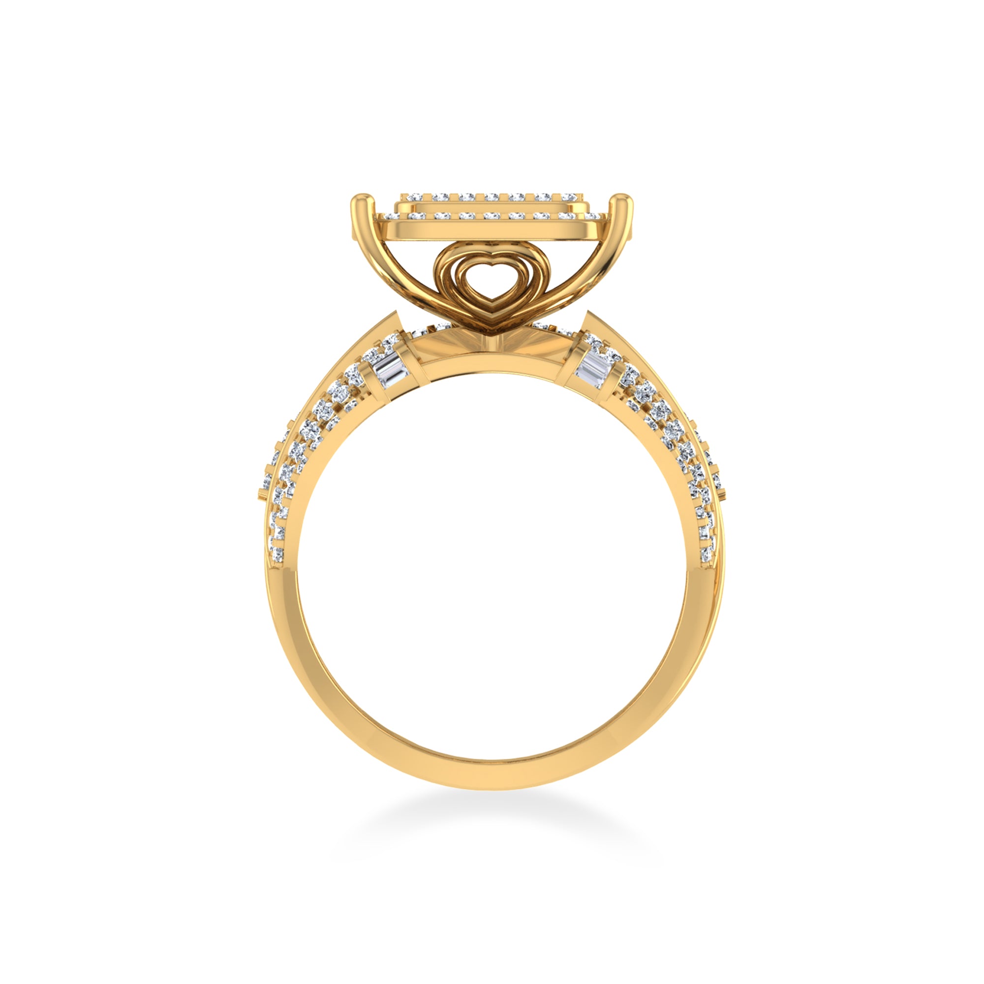 Cushion Pave Lab-Grown Diamond Wide Statement Ring 3