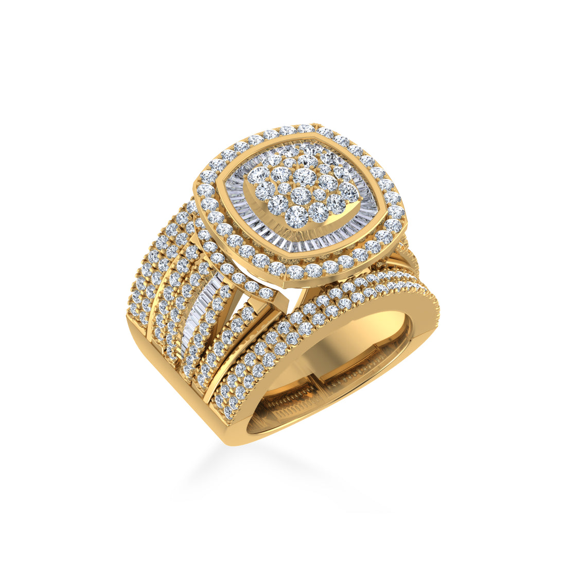 Cushion Shape Double Halo Lab Diamond Cocktail Ring 2