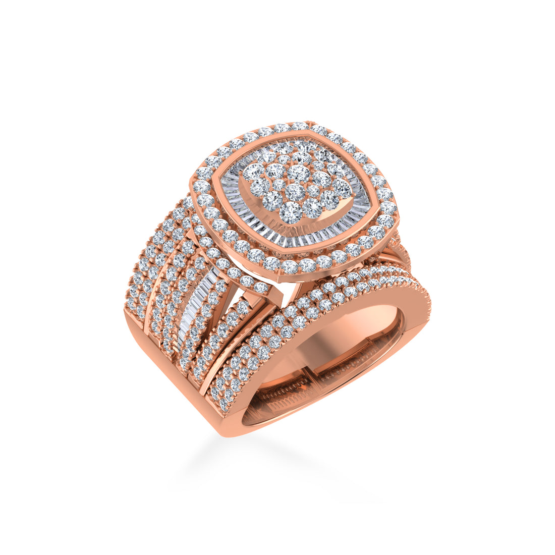 Cushion Shape Double Halo Lab Diamond Cocktail Ring 5