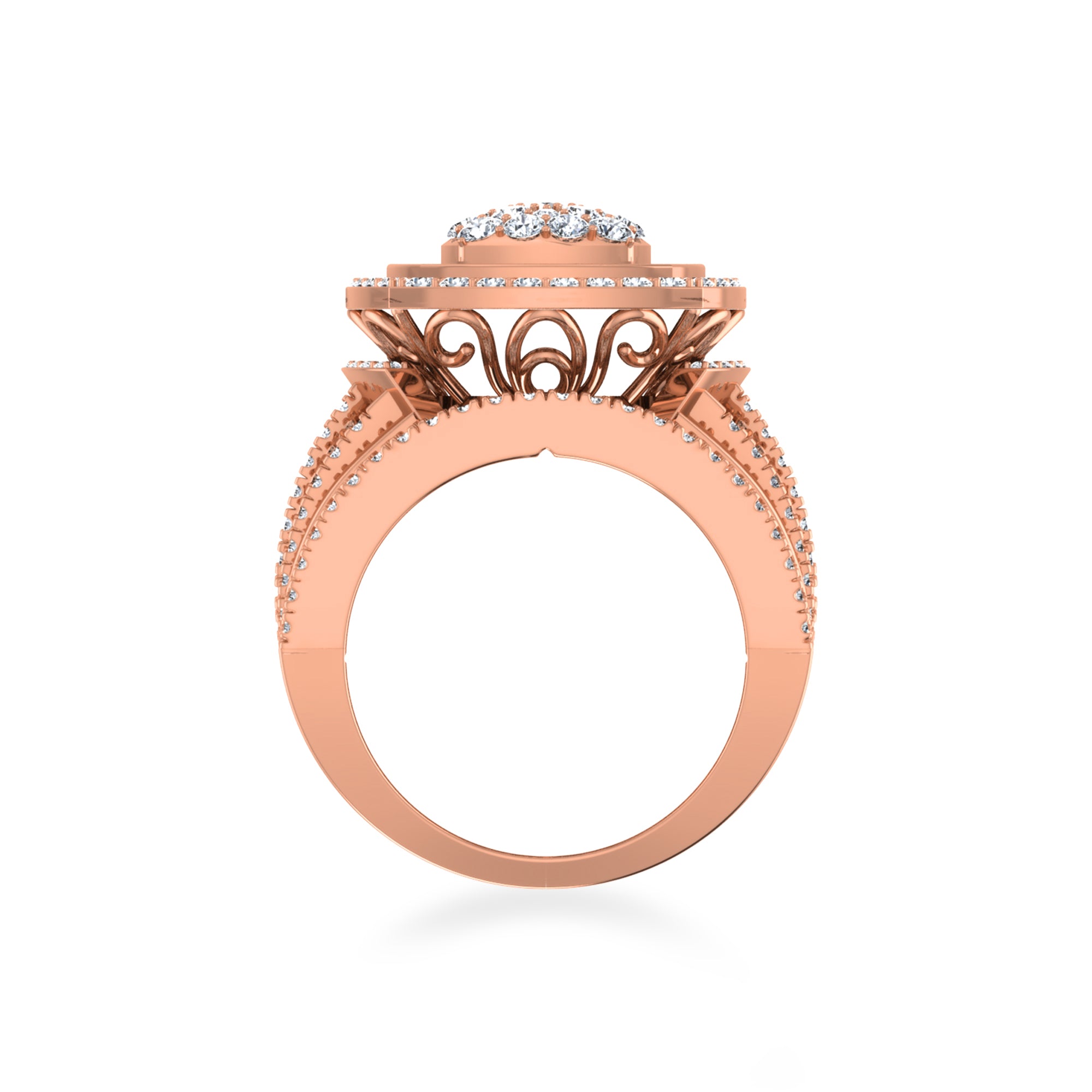 Cushion Shape Double Halo Lab Diamond Cocktail Ring 6