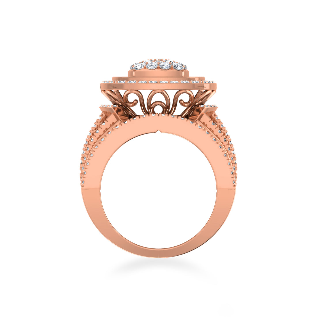 Cushion Shape Double Halo Lab Diamond Cocktail Ring 6