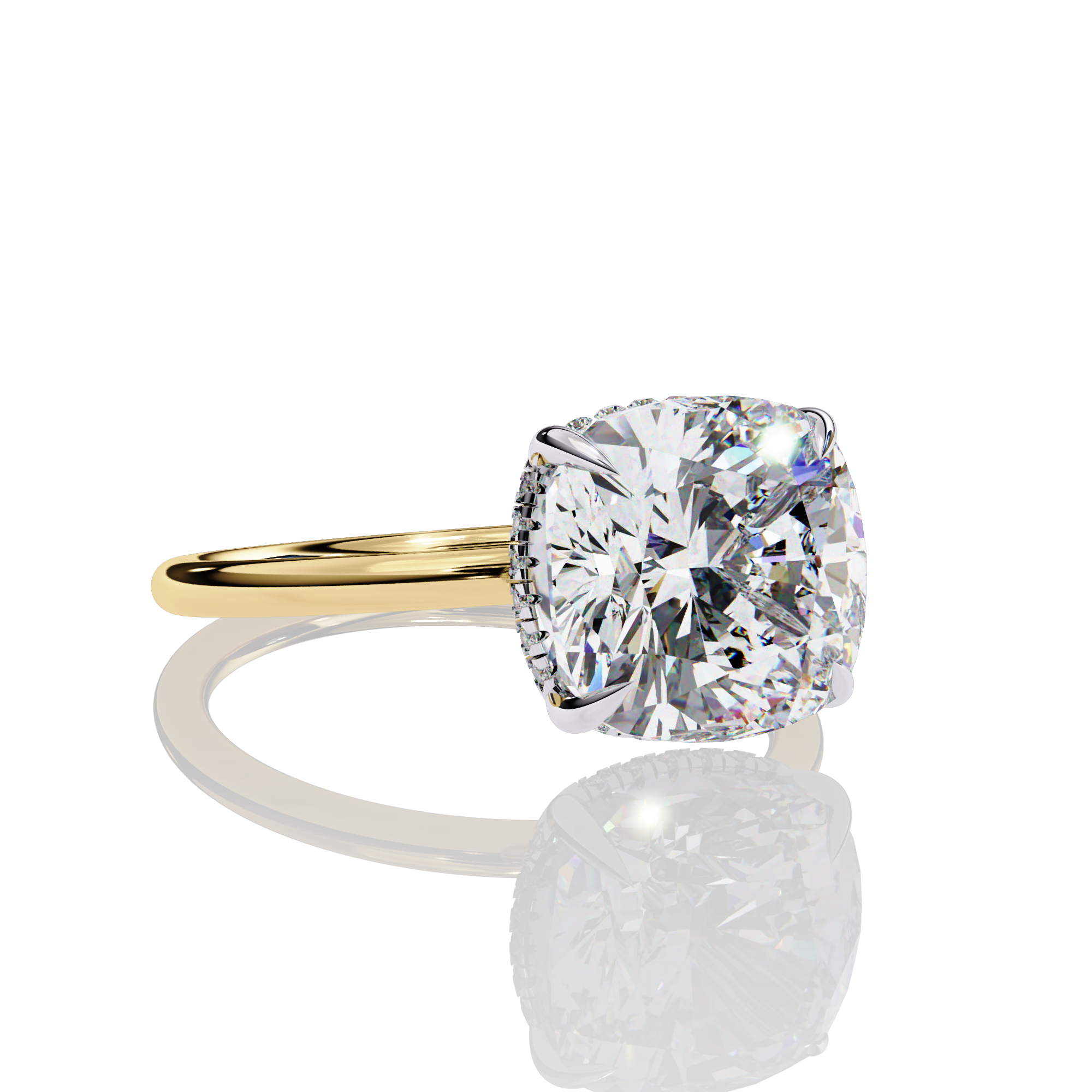 Cushion Solitaire Lab Grown Diamond Ring