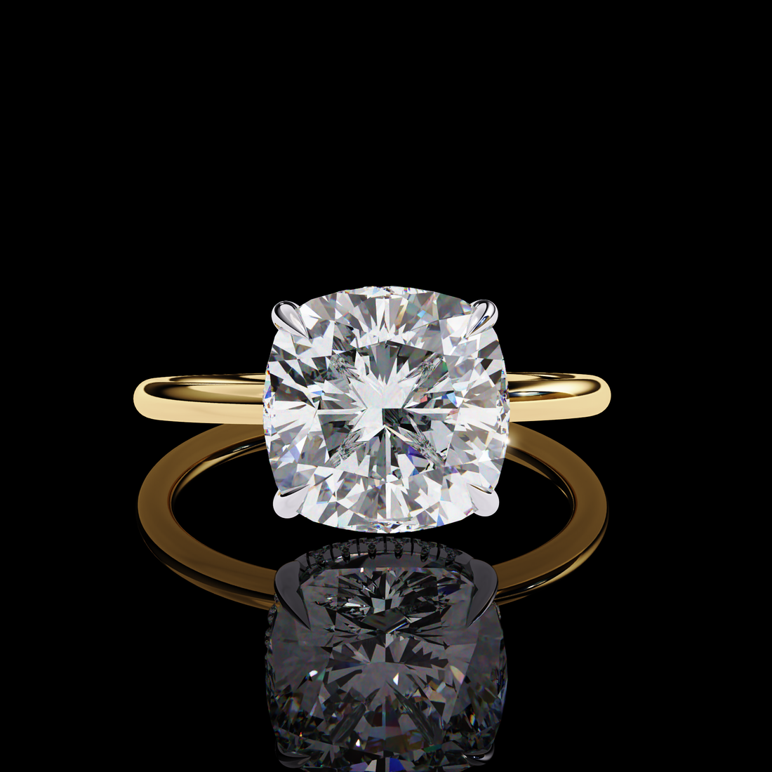 Cushion Solitaire Lab Grown Diamond Ring3