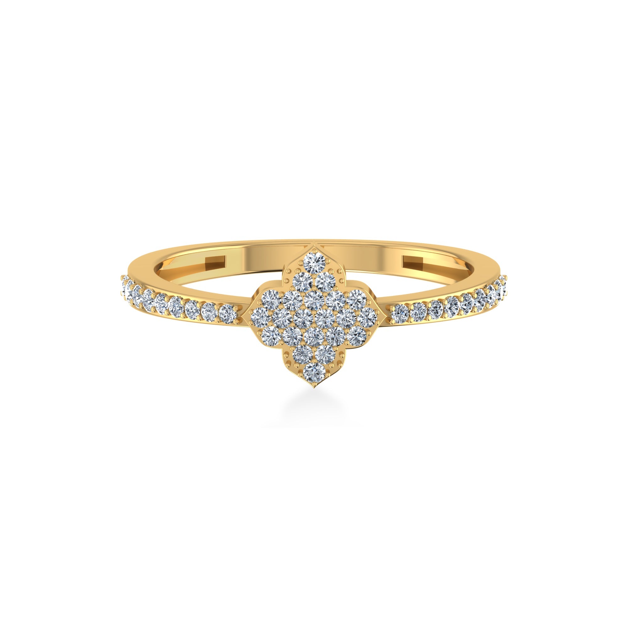 Dainty Clover Cluster Lab-Grown Diamond Ring