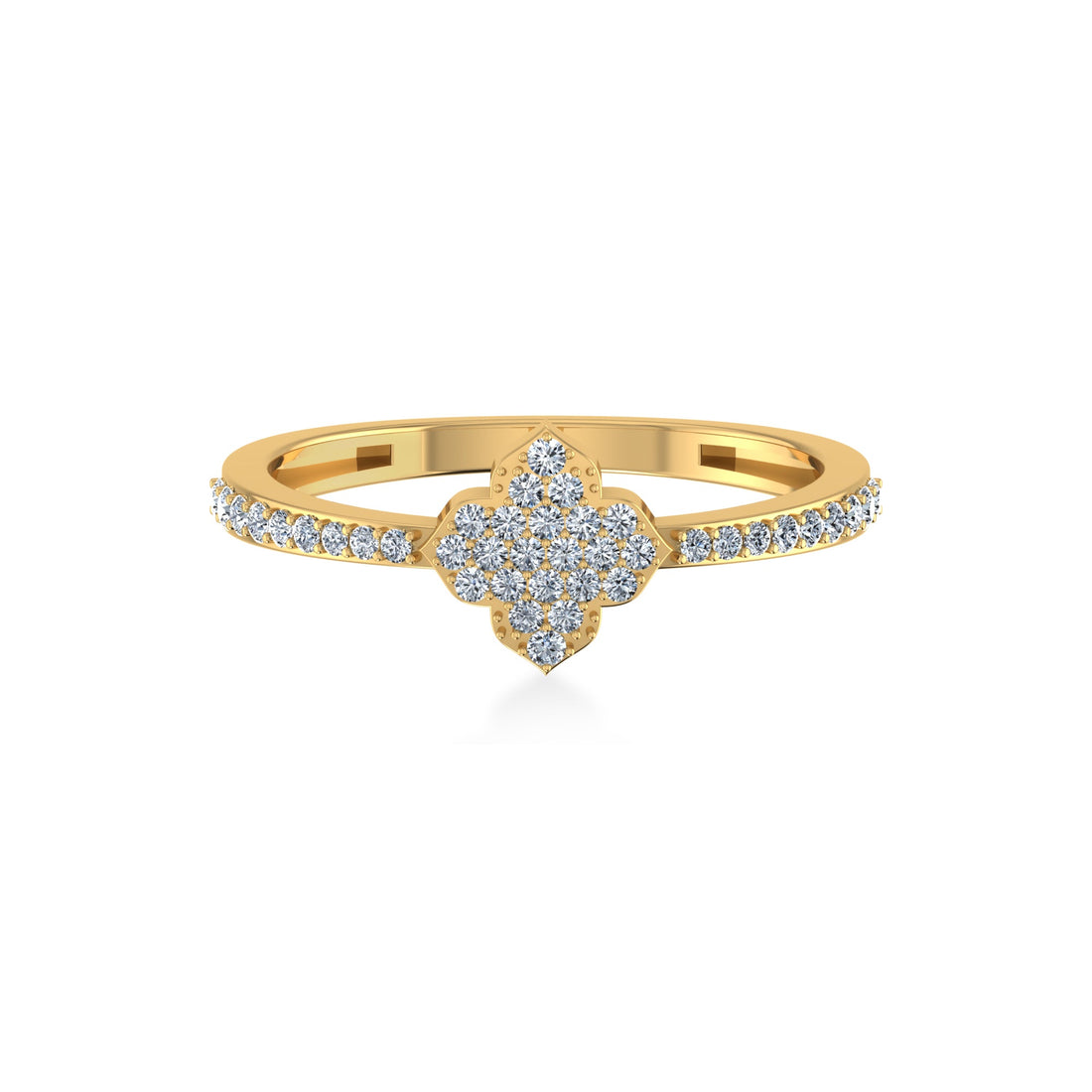 Dainty Clover Cluster Lab-Grown Diamond Ring