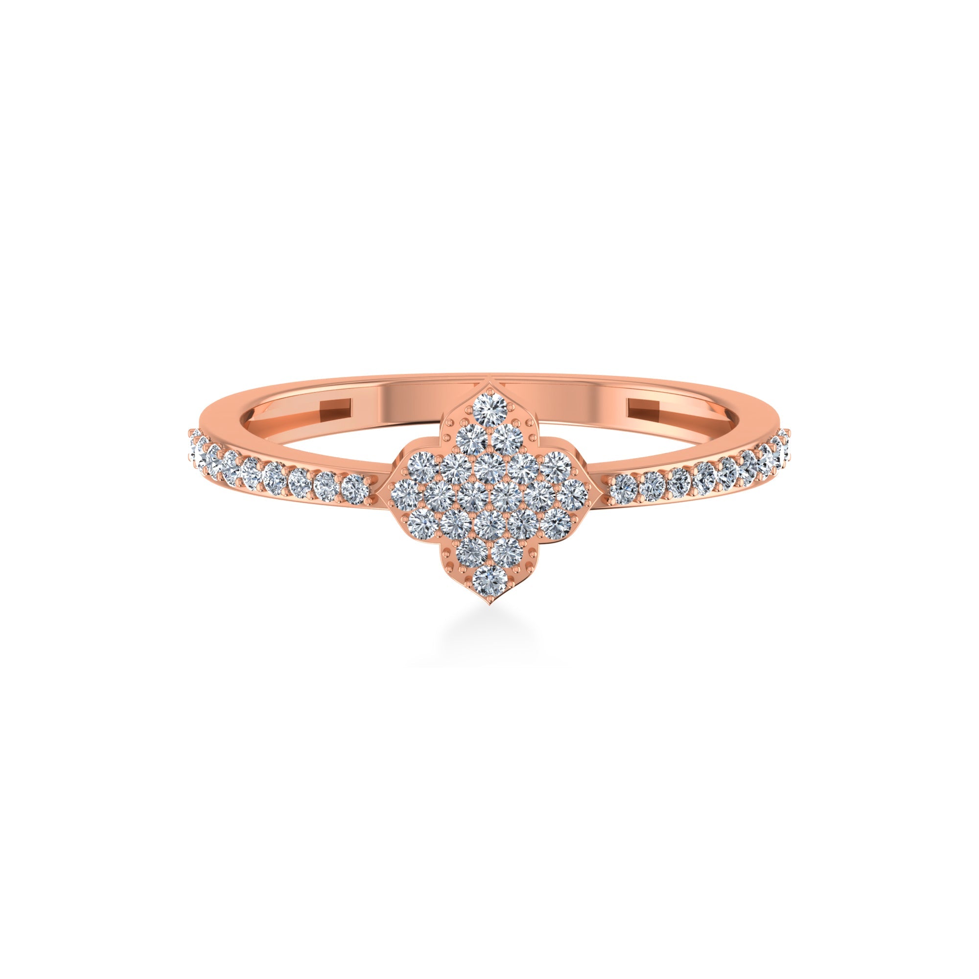 Dainty Clover Cluster Lab-Grown Diamond Ring4